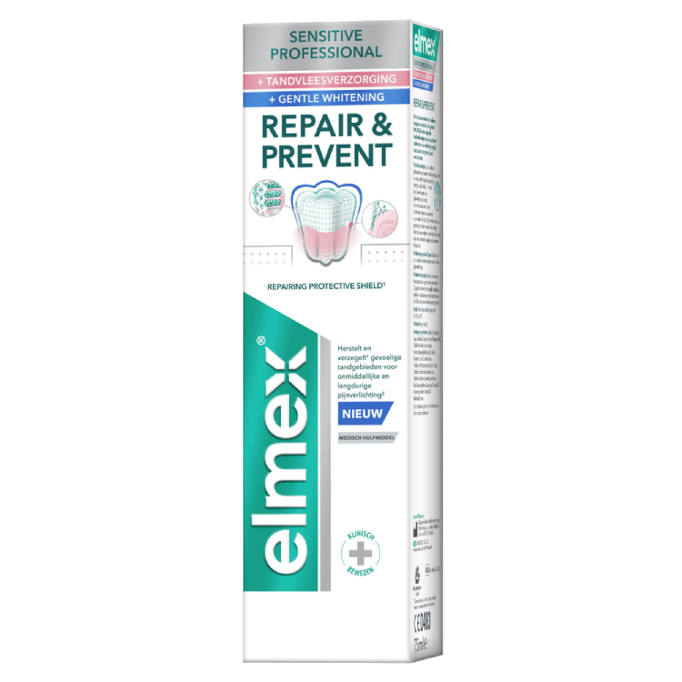 elmex® Sensitive Professional Repair & Prevent + Gentle Whitening Tandpasta